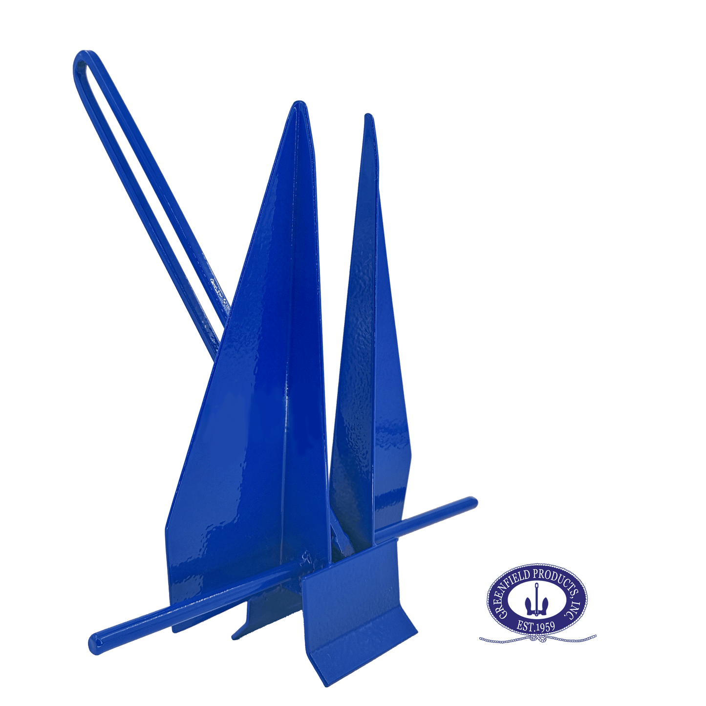 Greenfield Fluke Anchor, Large Coated, Color Slip-Ring Boat Anchors. Premium Made in USA (Royal Blue)
