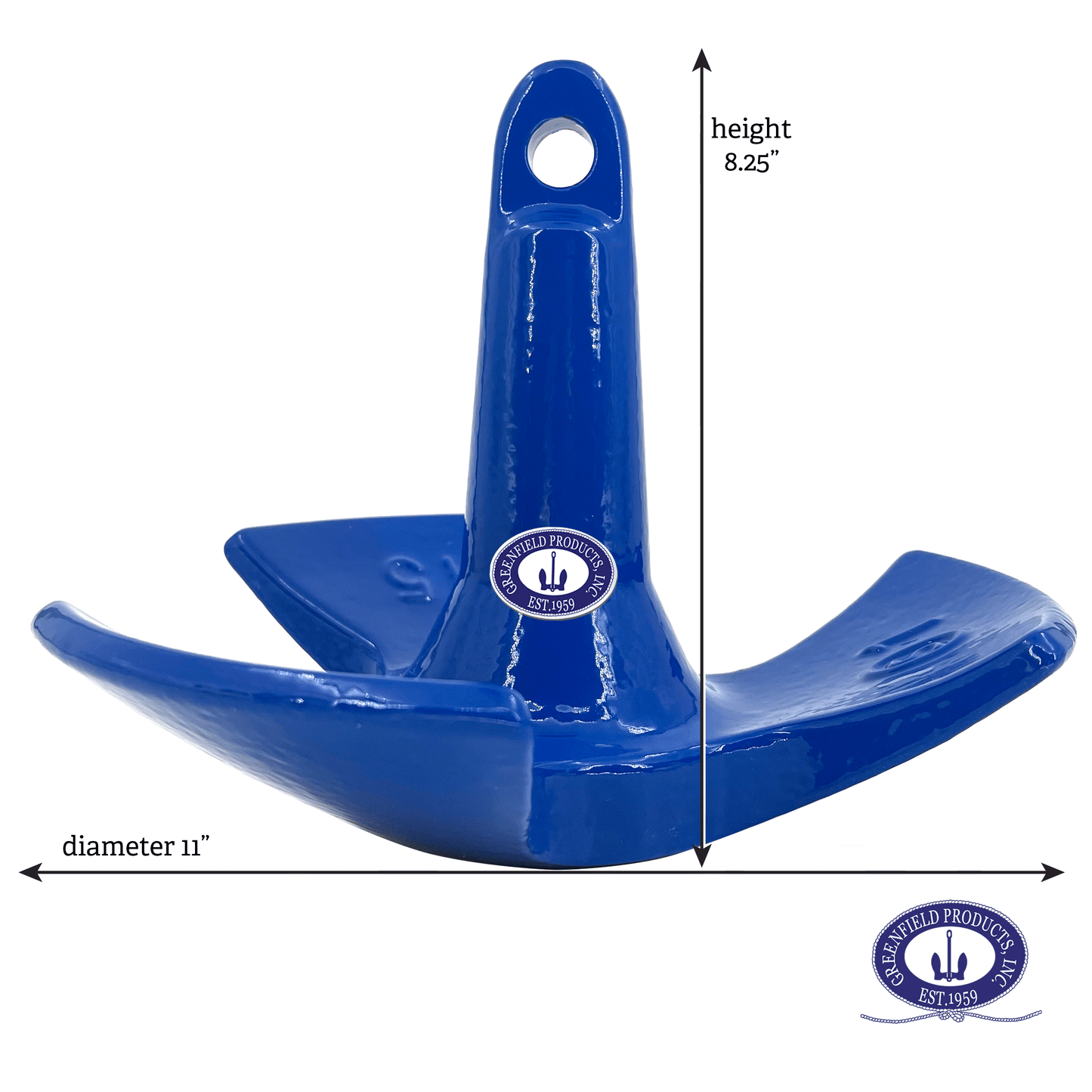 Greenfield Products - River Anchors for Boats, 15 lb Boat Anchor, USA Poly Coated Boat Anchors, Durable Pontoon Boat Anchor/Small Boat Anchor with Mushroom Anchor Design. Best for Lakes and Rivers