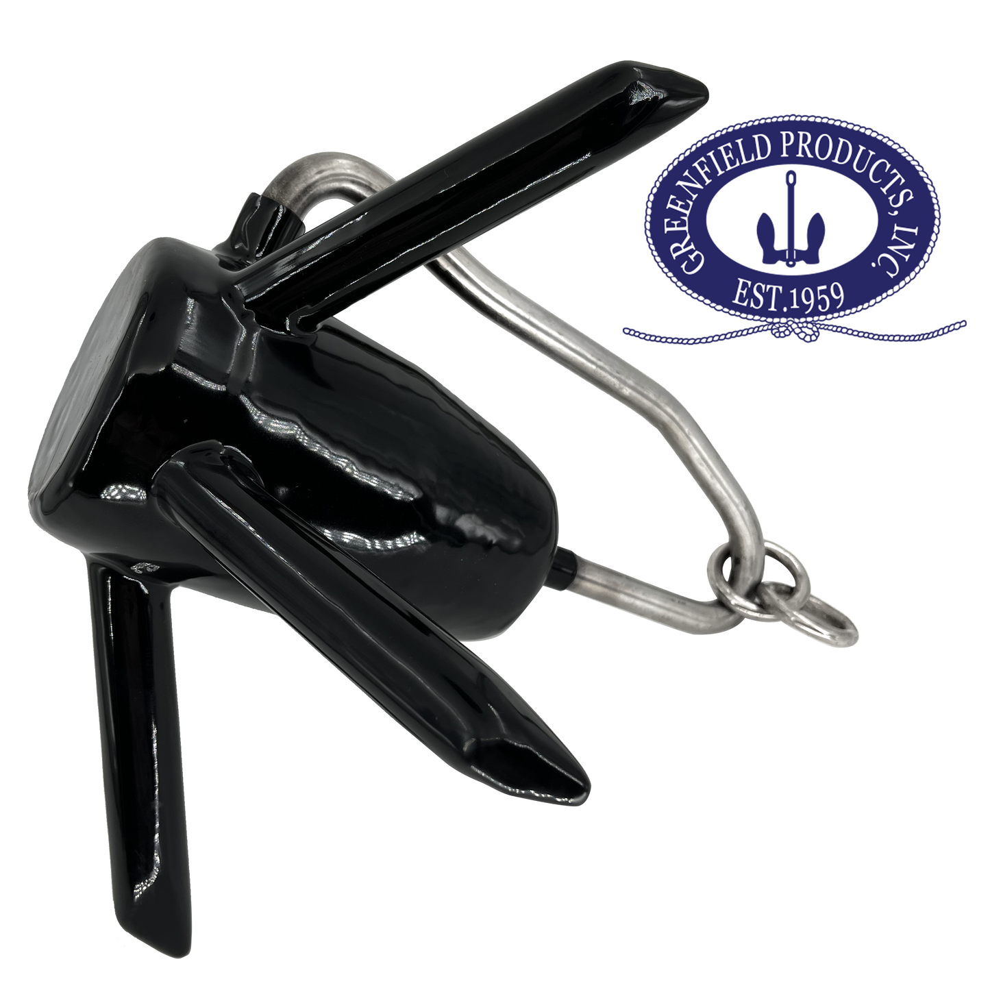 Greenfield - Original Richter Anchor, High Performance Coated Spike Boat Anchor for All Conditions- Sand, Mud, Rocks, Rivers, and Lakes. Multiple (18 lb. - for Boats Up to 24')