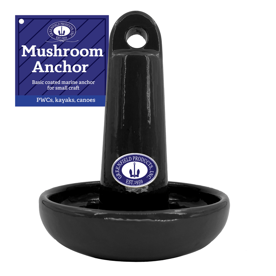 Greenfield 10 lb black coated mushroom boat anchor