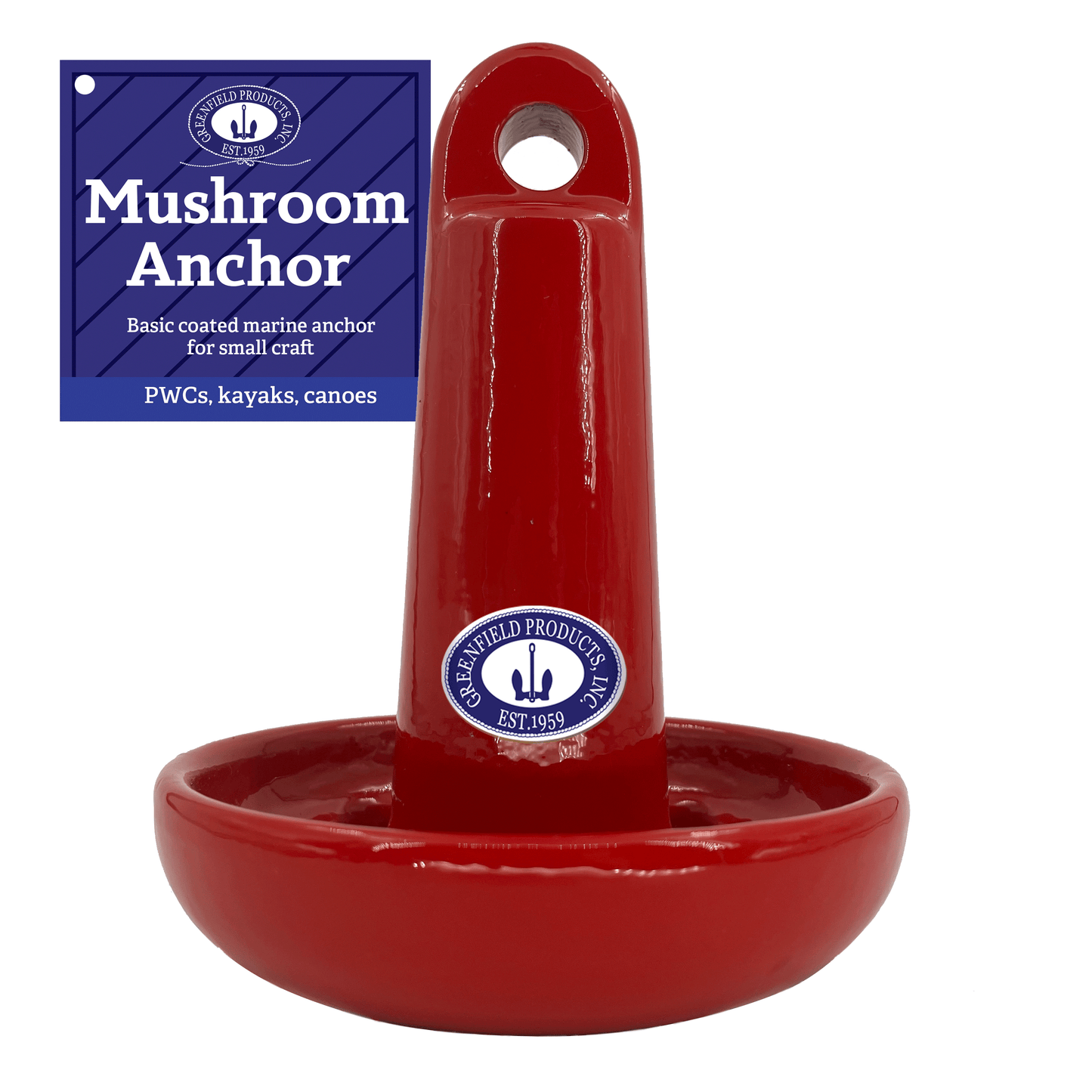 Greenfield Products Mushroom Anchor W/Poly Armor Coating (Red)