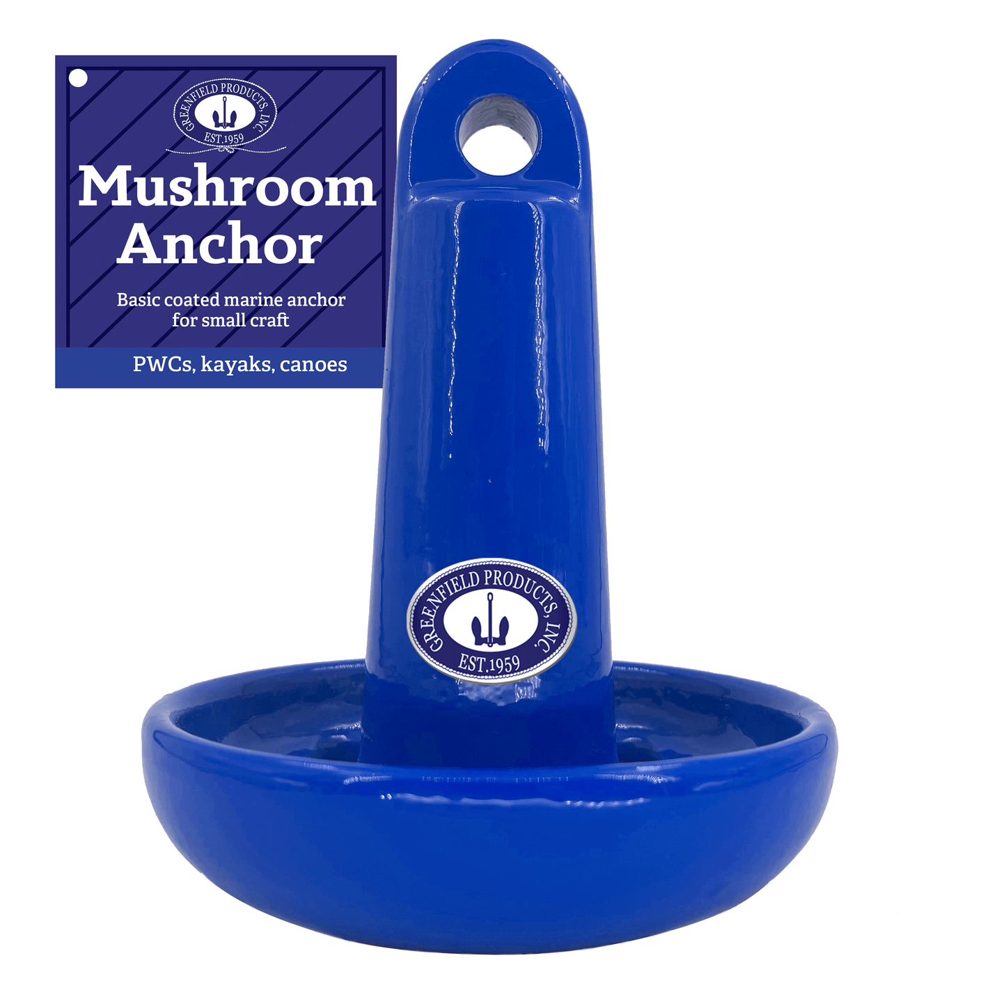 Greenfield Products Mushroom Anchor W/Poly Armor Coating (Royal Blue)