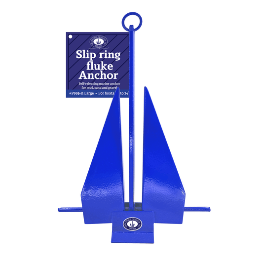 Greenfield Fluke Anchor, Large Coated, Color Slip-Ring Boat Anchors. Premium Made in USA (Royal Blue)